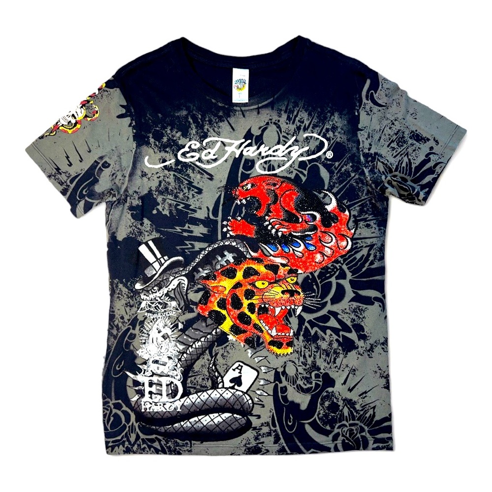 Ed Hardy Crouching Panther Graphic Shirt size Large Men’s